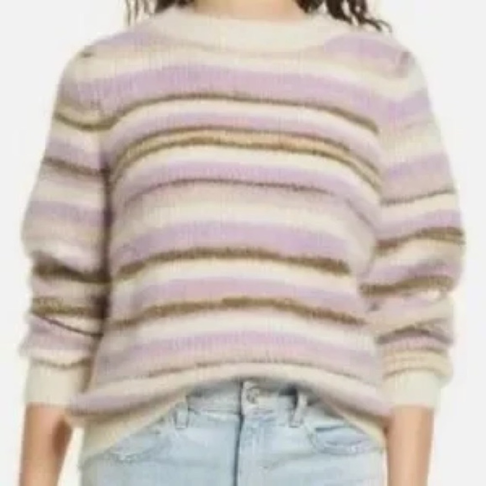Vero moda | Striped Purple and Green Women's Sweater size L